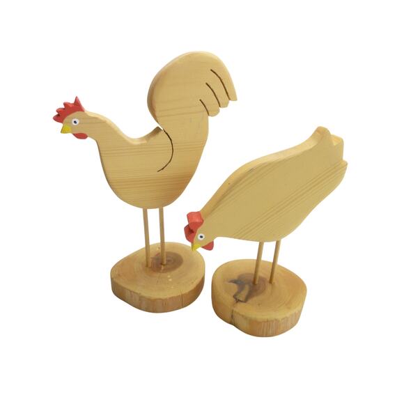 Vintage wood rooster Handmade rooster Easter decor Wooden rooster figurine - Picture 1 of 5